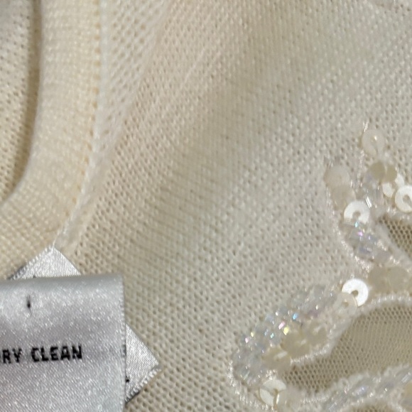 Ivory Top. Sequin Detail. Luxe Size Medium. SKU 8 - Picture 6 of 11